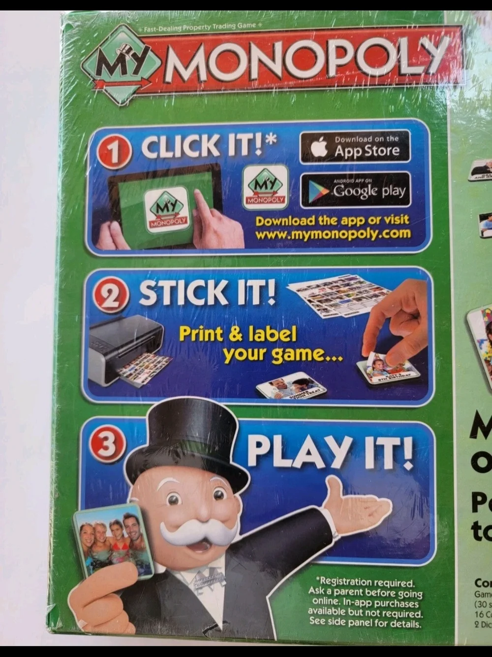 Hasbro My Monopoly Photo Custom Board Game Blue Red Green